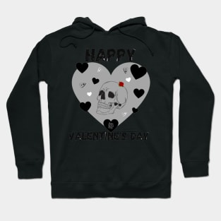 Gothic I love you skull, planchette and heart Hoodie
